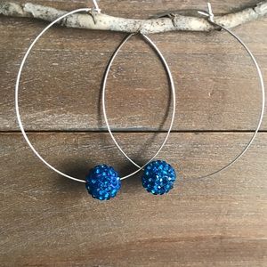 Sapphire royal blue stainless steel hoops